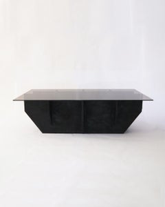 Black Coal Coffee Table, OSB and a Smoked Glass, Furniture by Arthur Bitsch