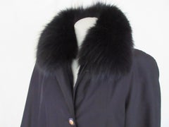 Black Coat with Removable Black Fur Lining