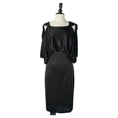 Black cocktail dress drape on the bust Givenchy 