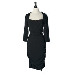 Black cocktail dress drape on the hips Moschino Cheap & Chic 