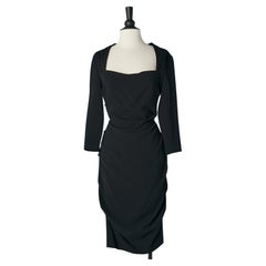 Black cocktail dress drape on the hips Moschino Cheap & Chic