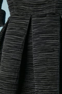 Black cocktail dress in Fortuny pleated fabric Pierre Labiche Circa 1980's