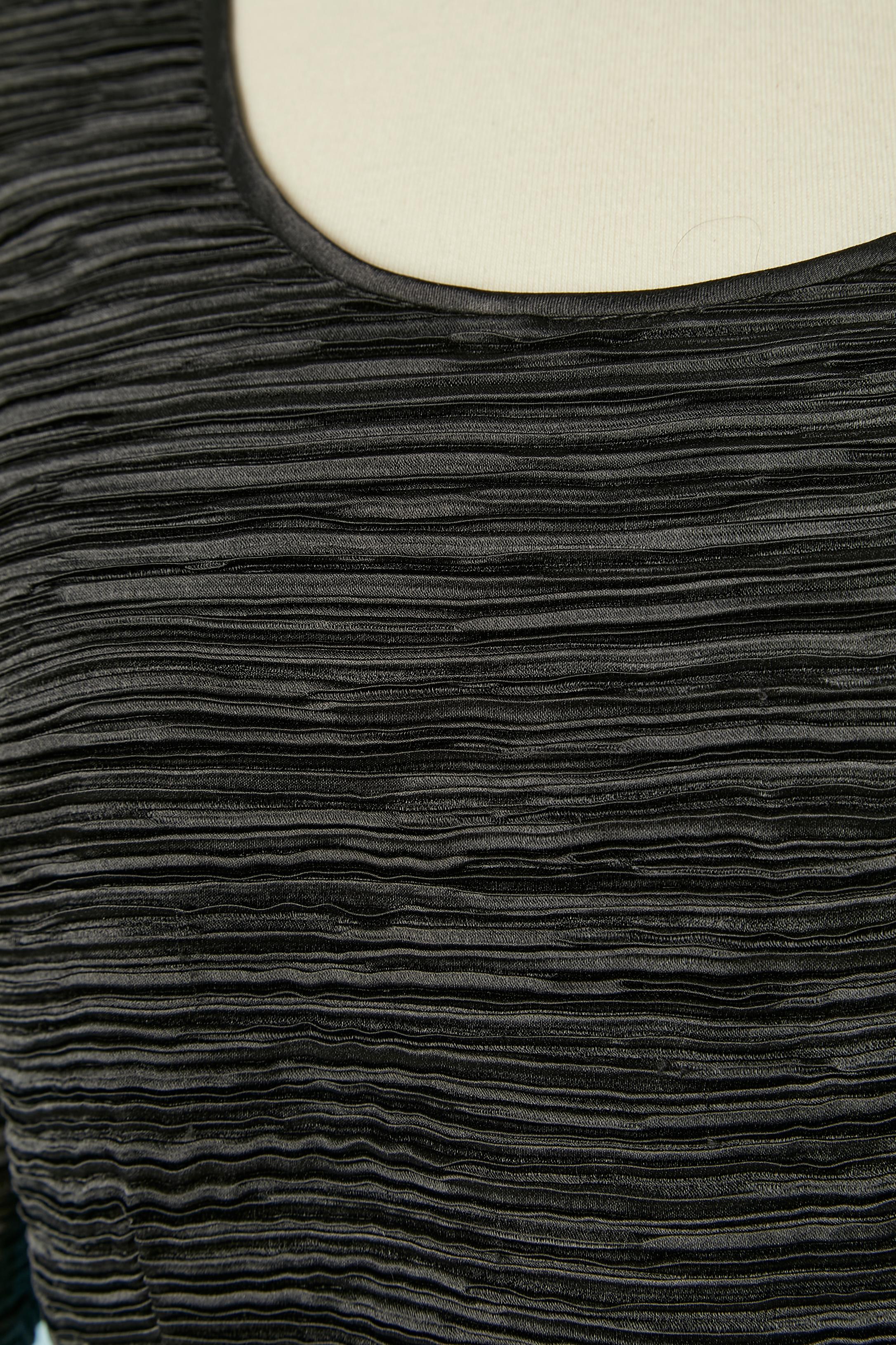 Vestido de cóctel negro en tejido plisado Fortuny  Pierre Labiche Circa años 80 Negro en venta