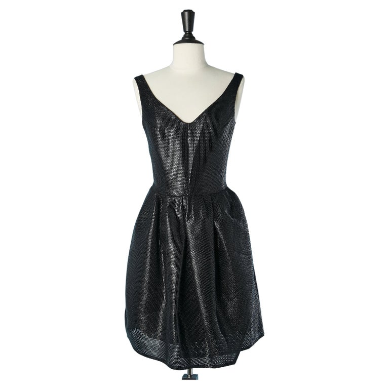 carven metallic dress NWT Carven Sequin Dress One Shoulder Silver Metallic Asymmetric Sheath 36  XS