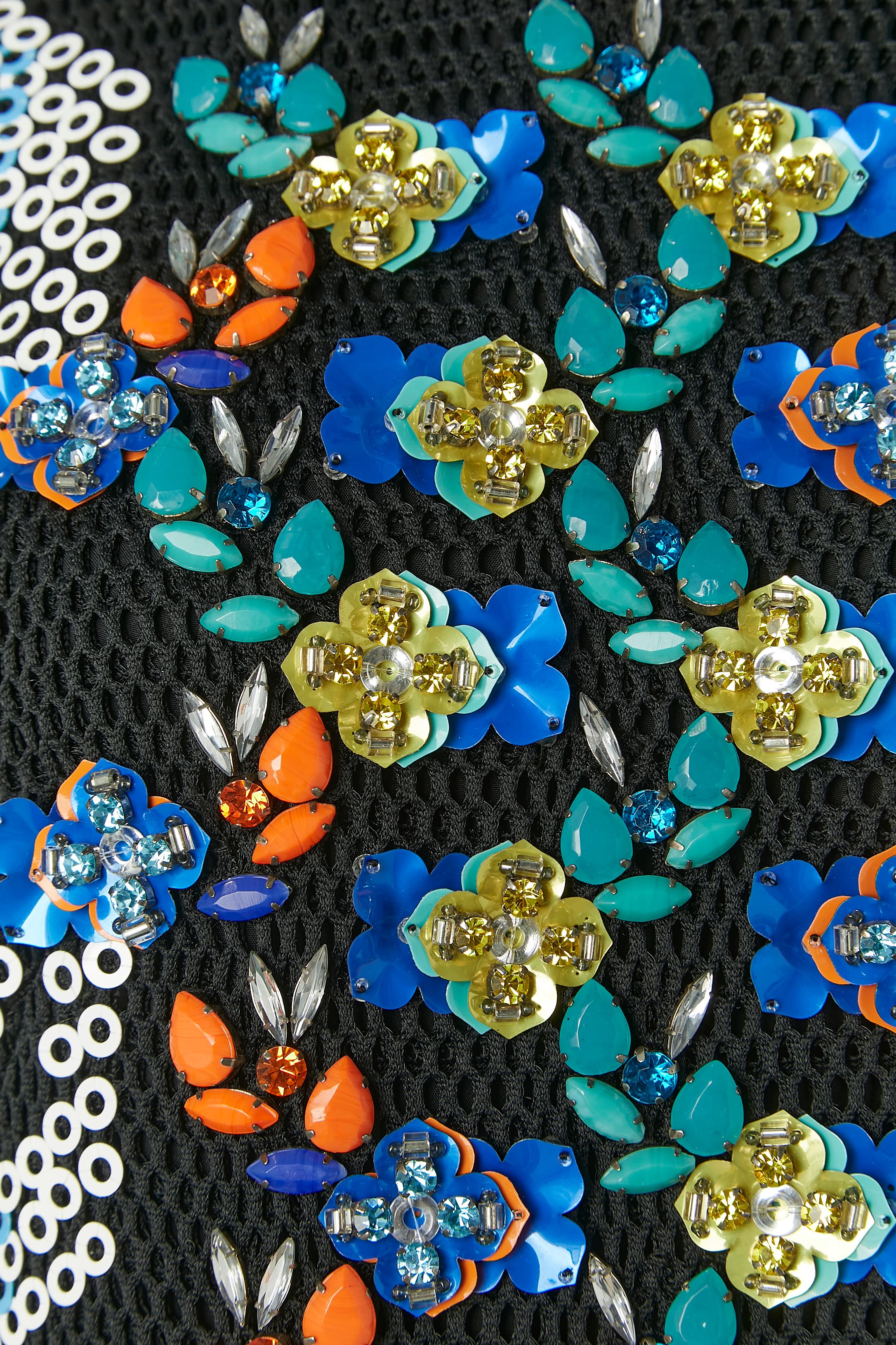 Vestido de cóctel negro con abalorios y adornos de lentejuelas Peter Pilotto Negro en venta