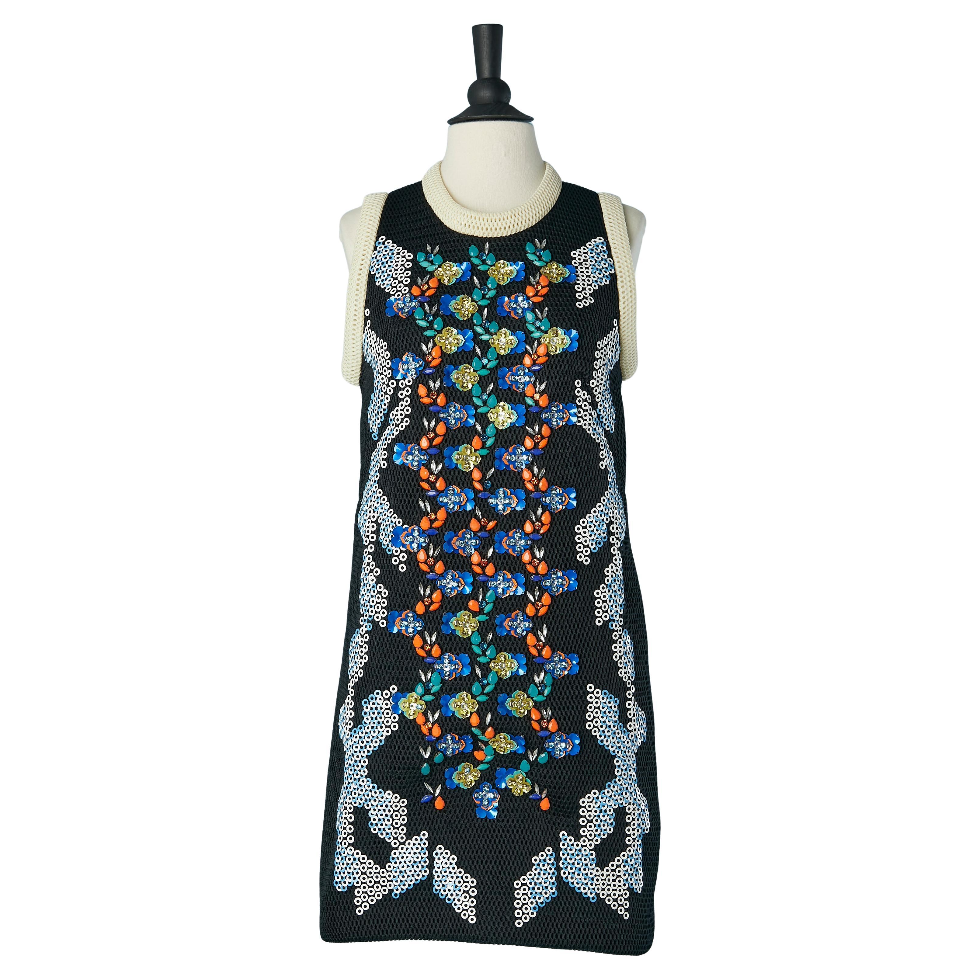 Vestido de cóctel negro con abalorios y adornos de lentejuelas Peter Pilotto en venta