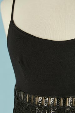 Black cocktail dress with chiffon overlay, sequin and lace  Ritmo di Perla