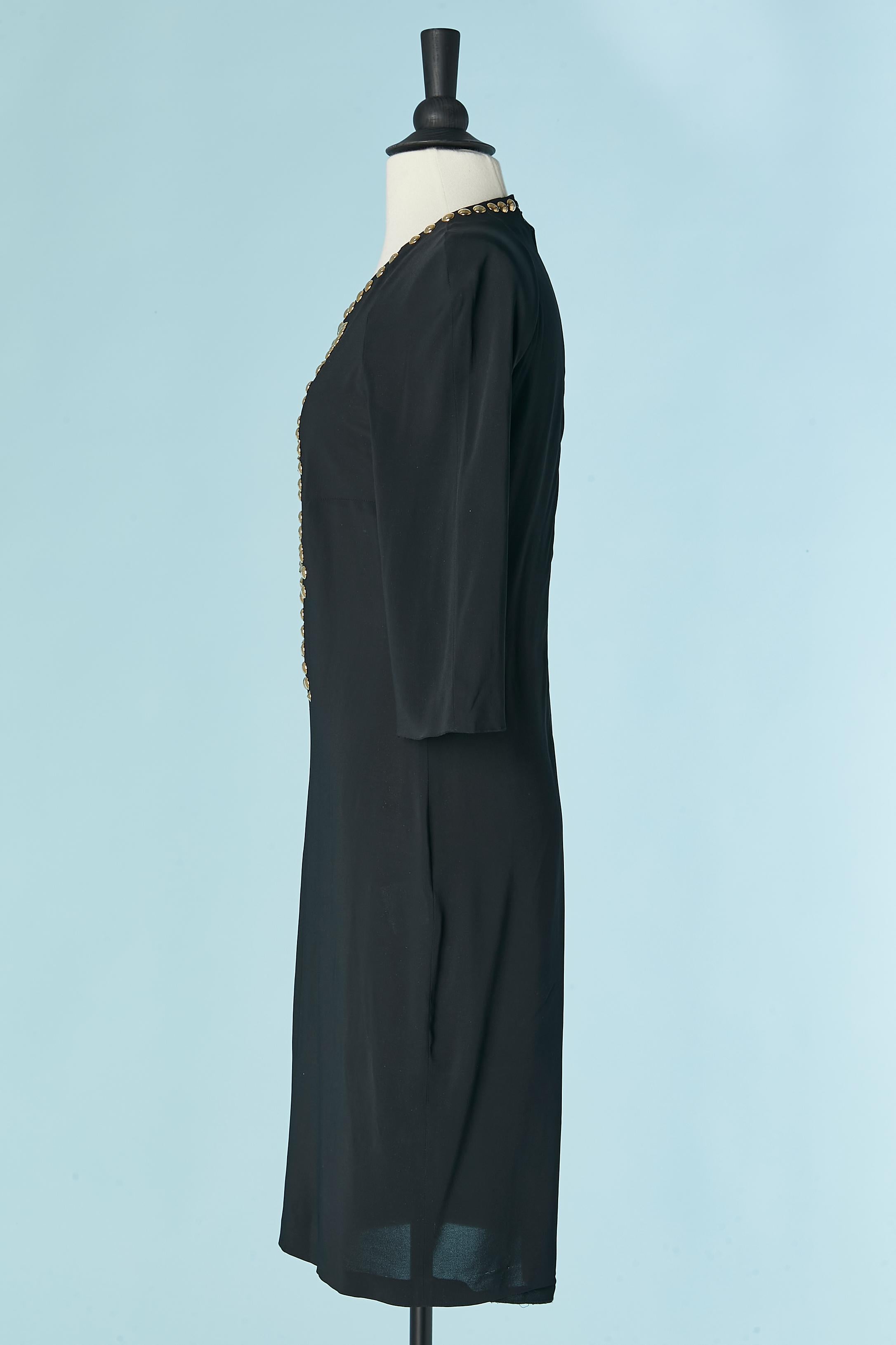 Women's Black cocktail dress with gold metal copper studs GIVENCHY For Sale