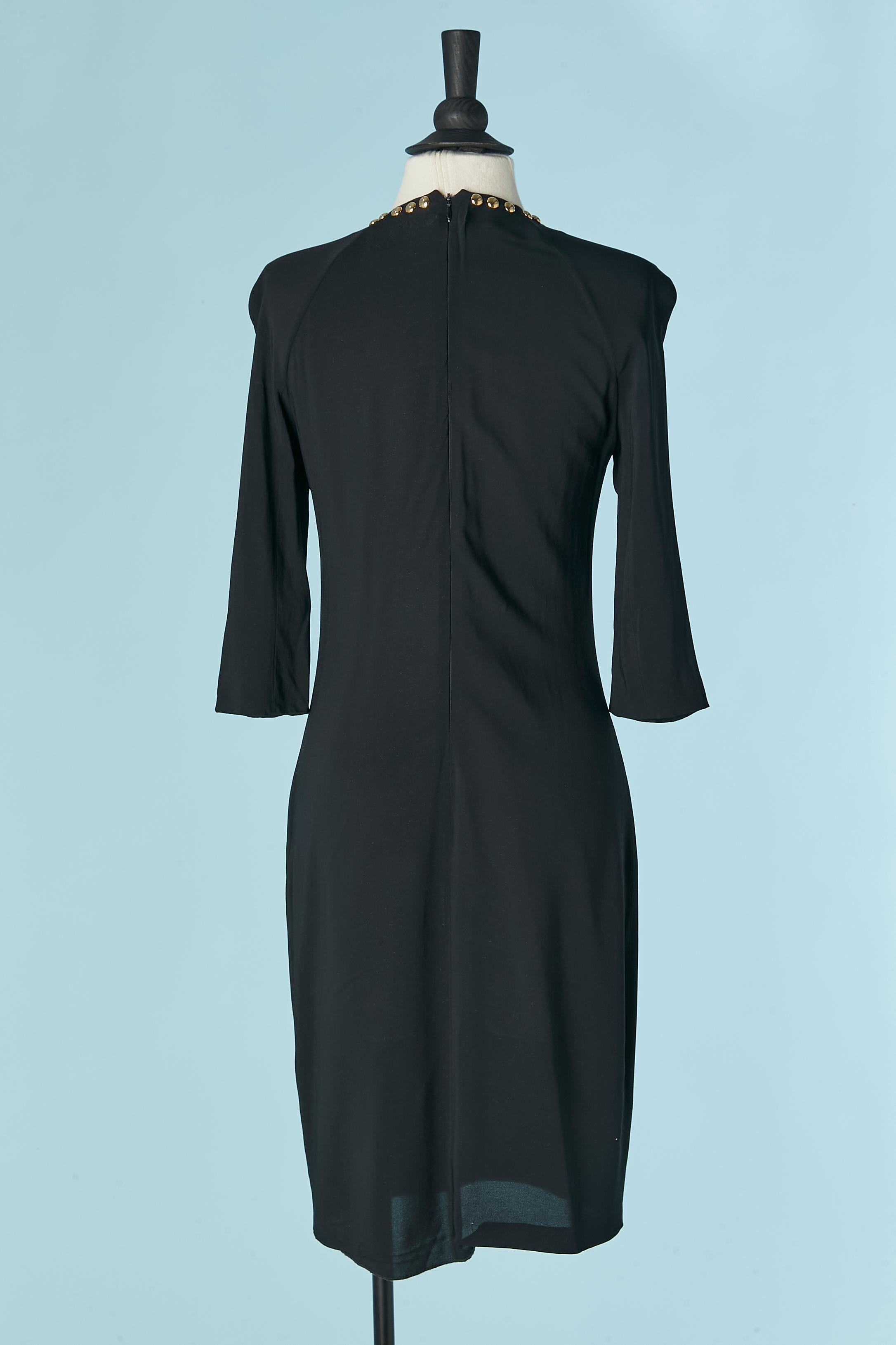 Black cocktail dress with gold metal copper studs GIVENCHY For Sale 1