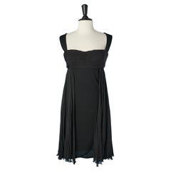 Black cocktail dress with pleated side Versace 