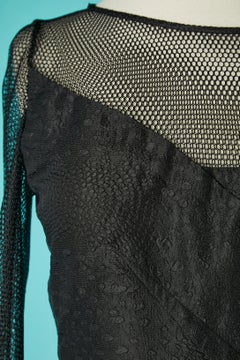 Schwarzes Cocktailkleid mit Resille-Ärmeln und Schultern Roland Mouret