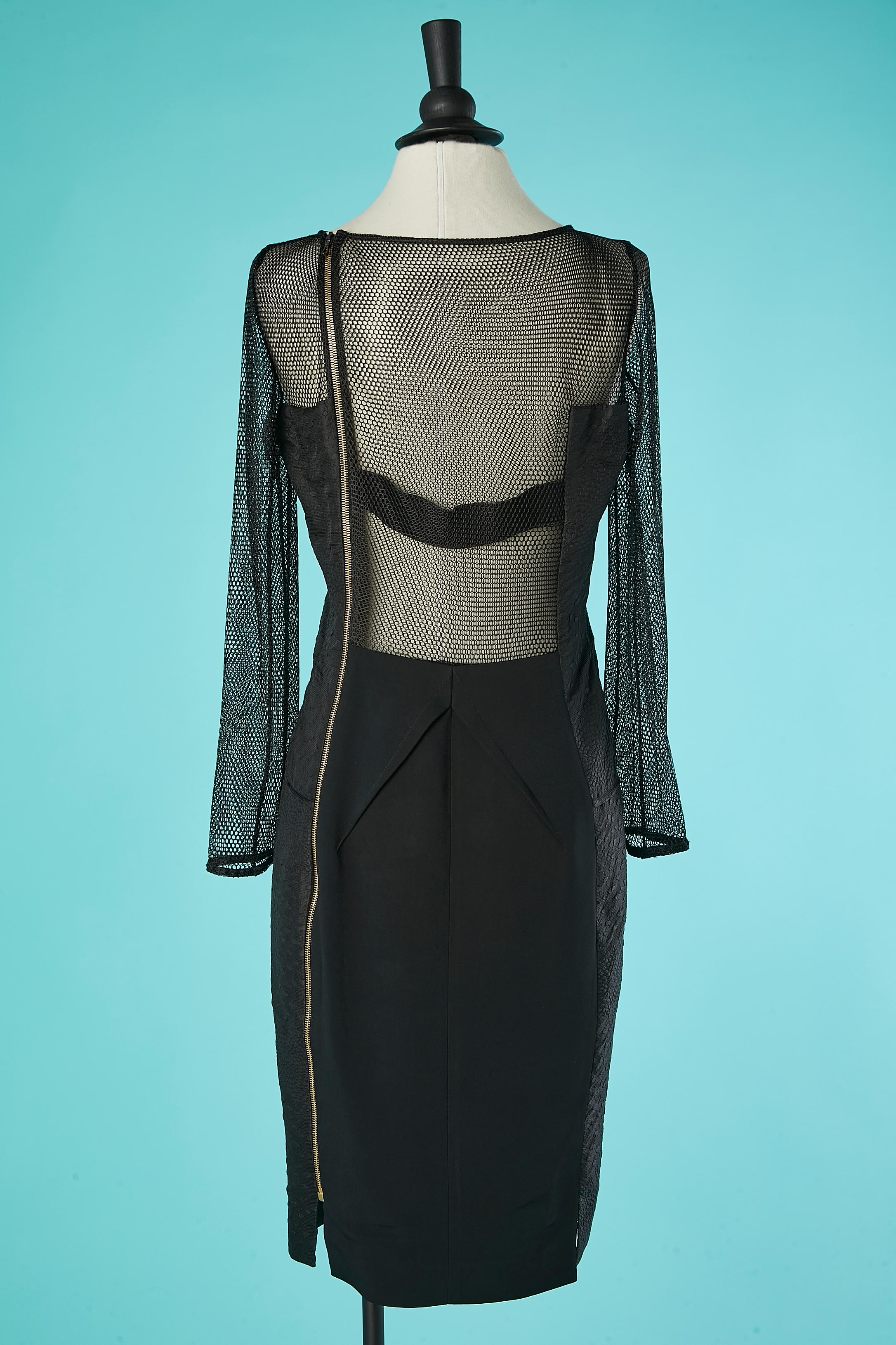 Black cocktail dress with resille sleeves and shoulders Roland Mouret  For Sale 1
