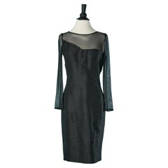 Black cocktail dress with resille sleeves and shoulders Roland Mouret 