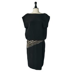 Noir  robe de cocktail avec strass et perles Bob Mackie pour Nieman Marcus