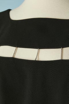 Black cocktail dress with rhinestone Thierry Mugler
