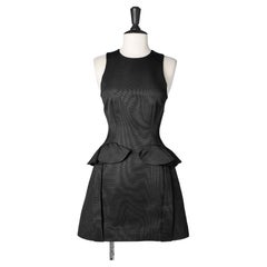 Black cocktail dress with ruffle detail on the waist Alexander McQueen