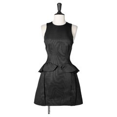 Black cocktail dress with ruffle detail on the waist Alexander McQueen 