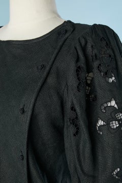 Black cocktail dress with see-through embroideries Valentino
