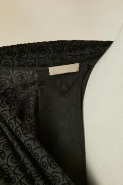 Abito da cocktail nero con motivo in velluto ALAIA