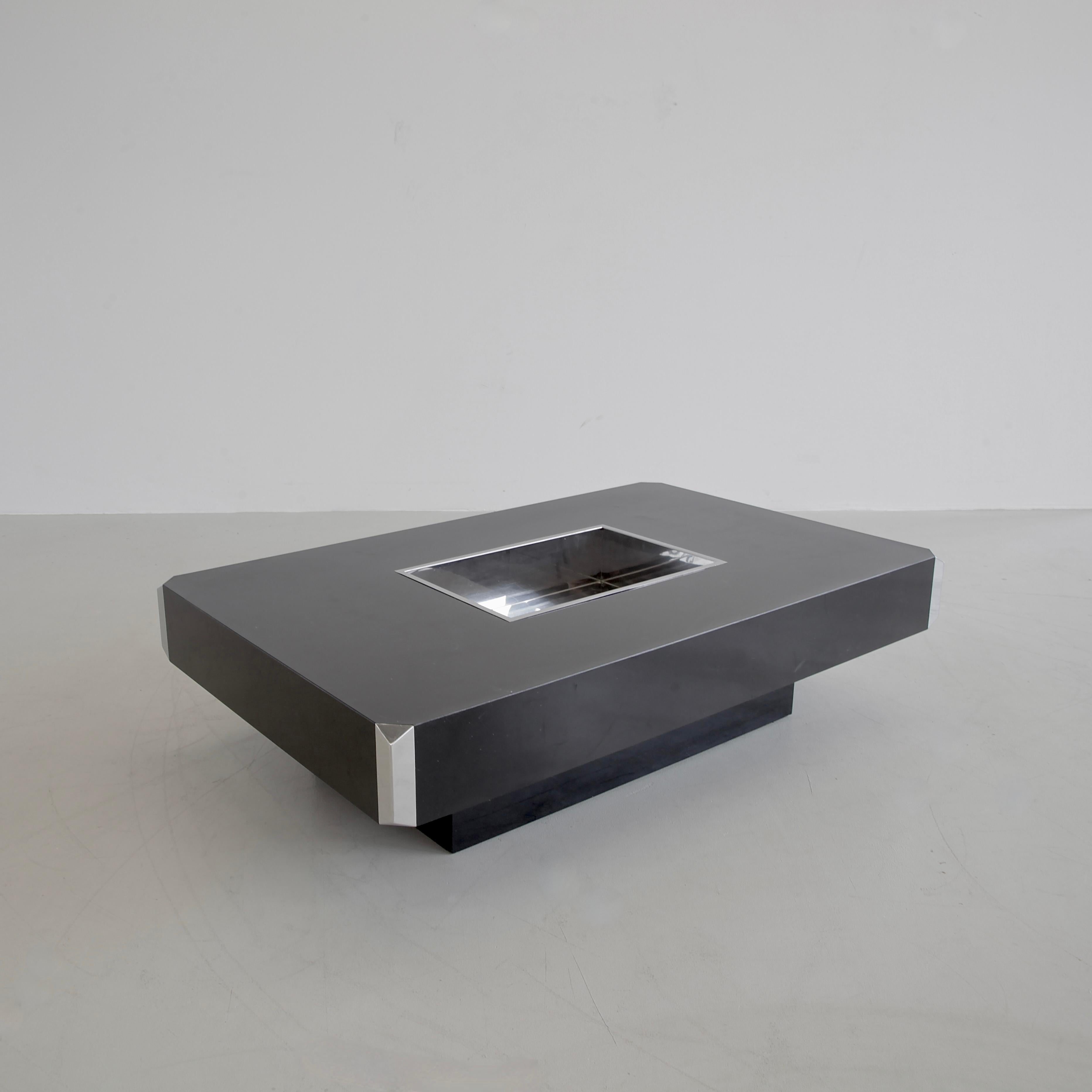 Italian Black Coffee Table by Willy Rizzo for Sabot, 1972