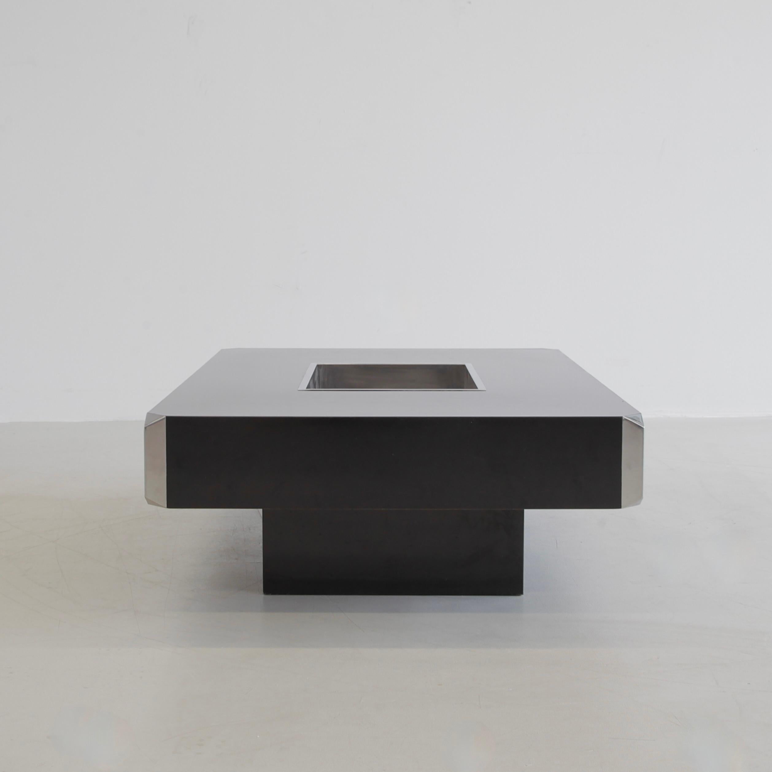 Late 20th Century Black Coffee Table by Willy Rizzo for Sabot, 1972 For Sale