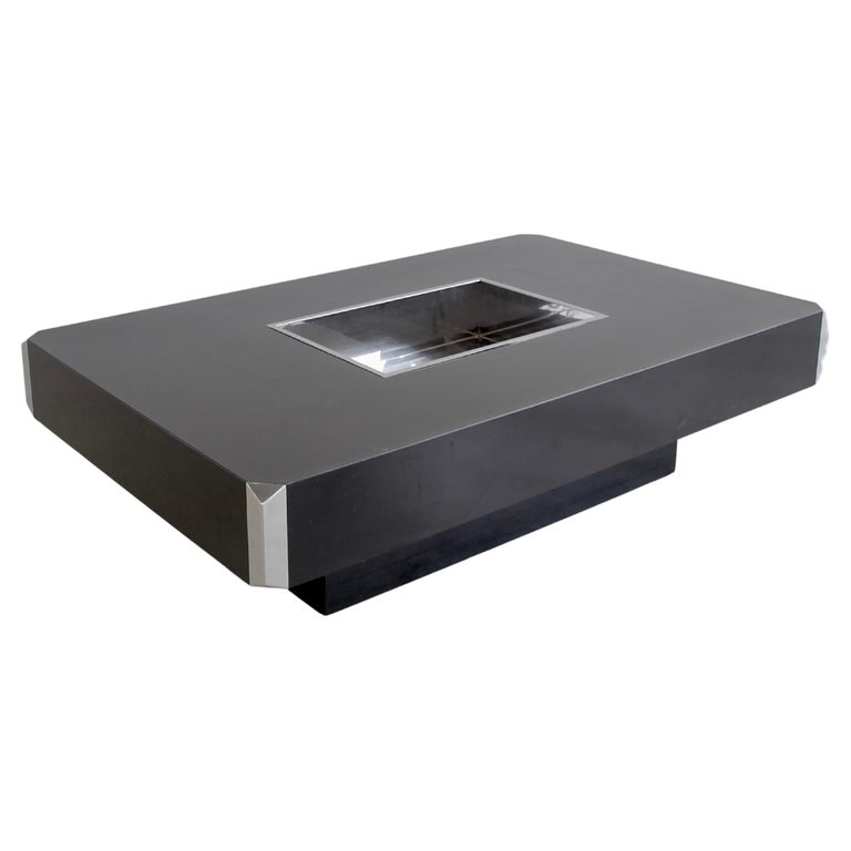Black Coffee Table by Willy Rizzo for Sabot, 1972 For Sale