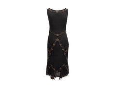 Collette Dinnigan noir Robe en soie ornée de perles Taille M US