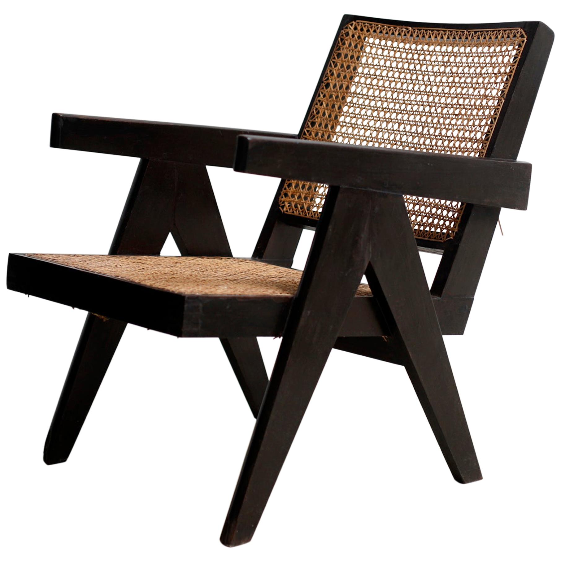 Black Color Easy Chair by Pierre Jeanneret