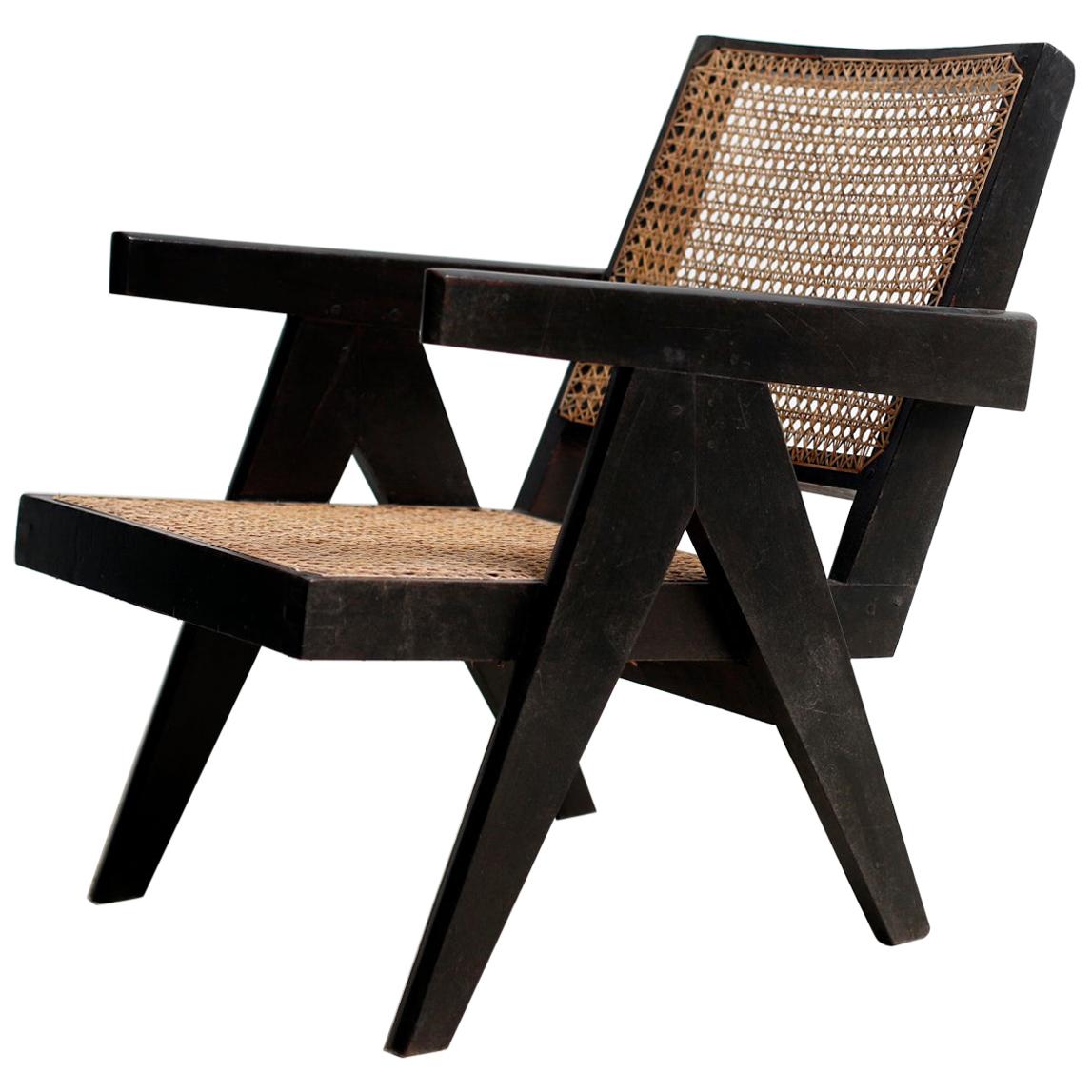 Black Color Easy Chair by Pierre Jeanneret