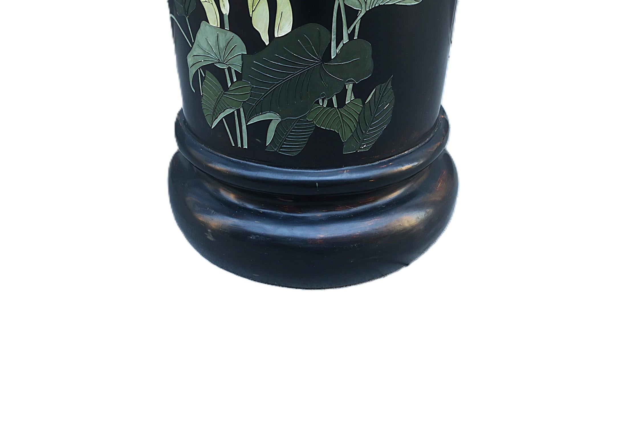 Black Column Pedestal Birds Flowers Butterflies For Sale 9