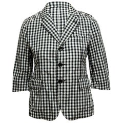 BLACK Comme Des Garcons Black & White Gingham Blazer