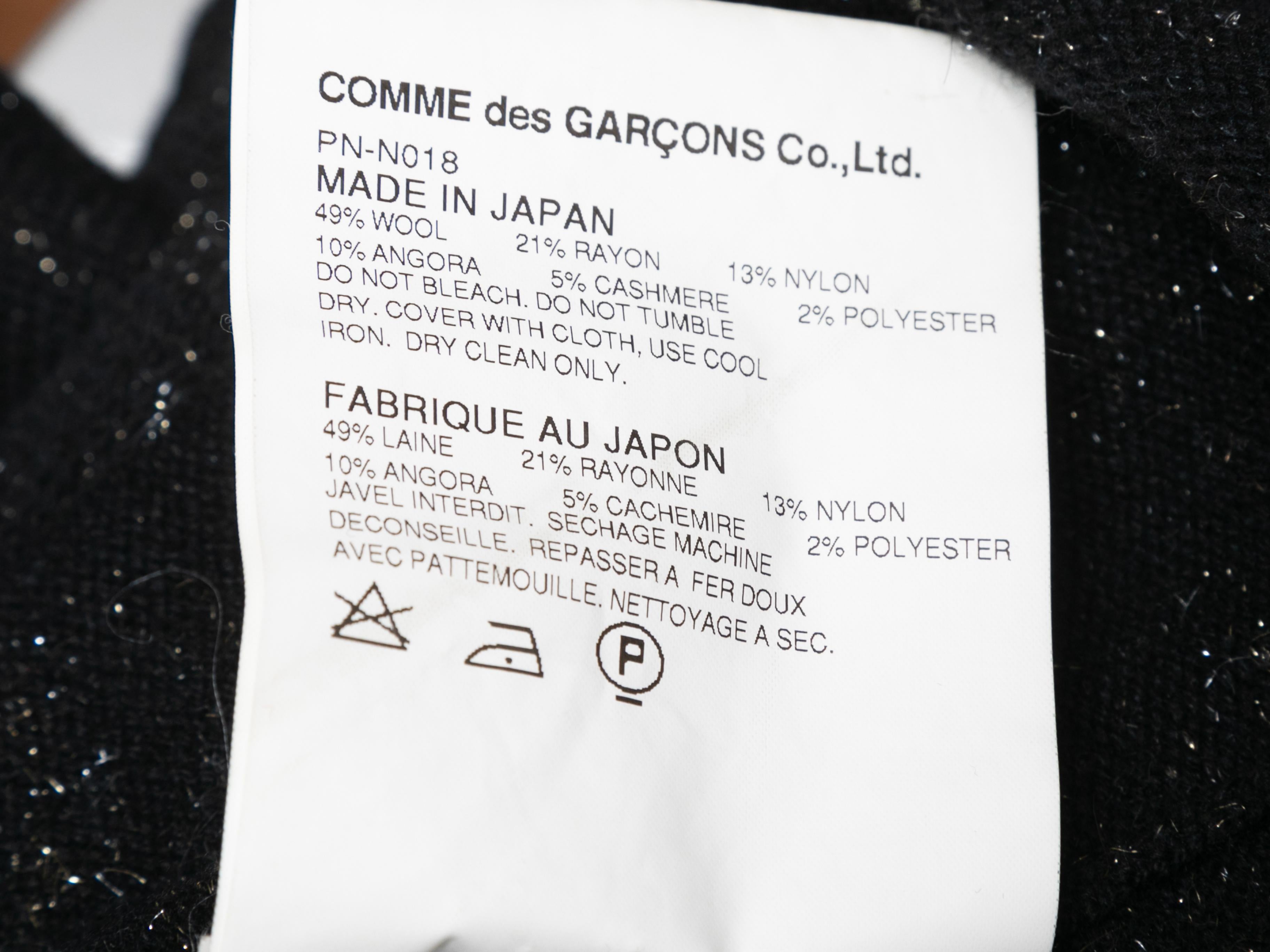 Black Comme Des Garcons Homme Plus Fall/Winter 2014 Wool-Blend Sweater Size US M For Sale 2