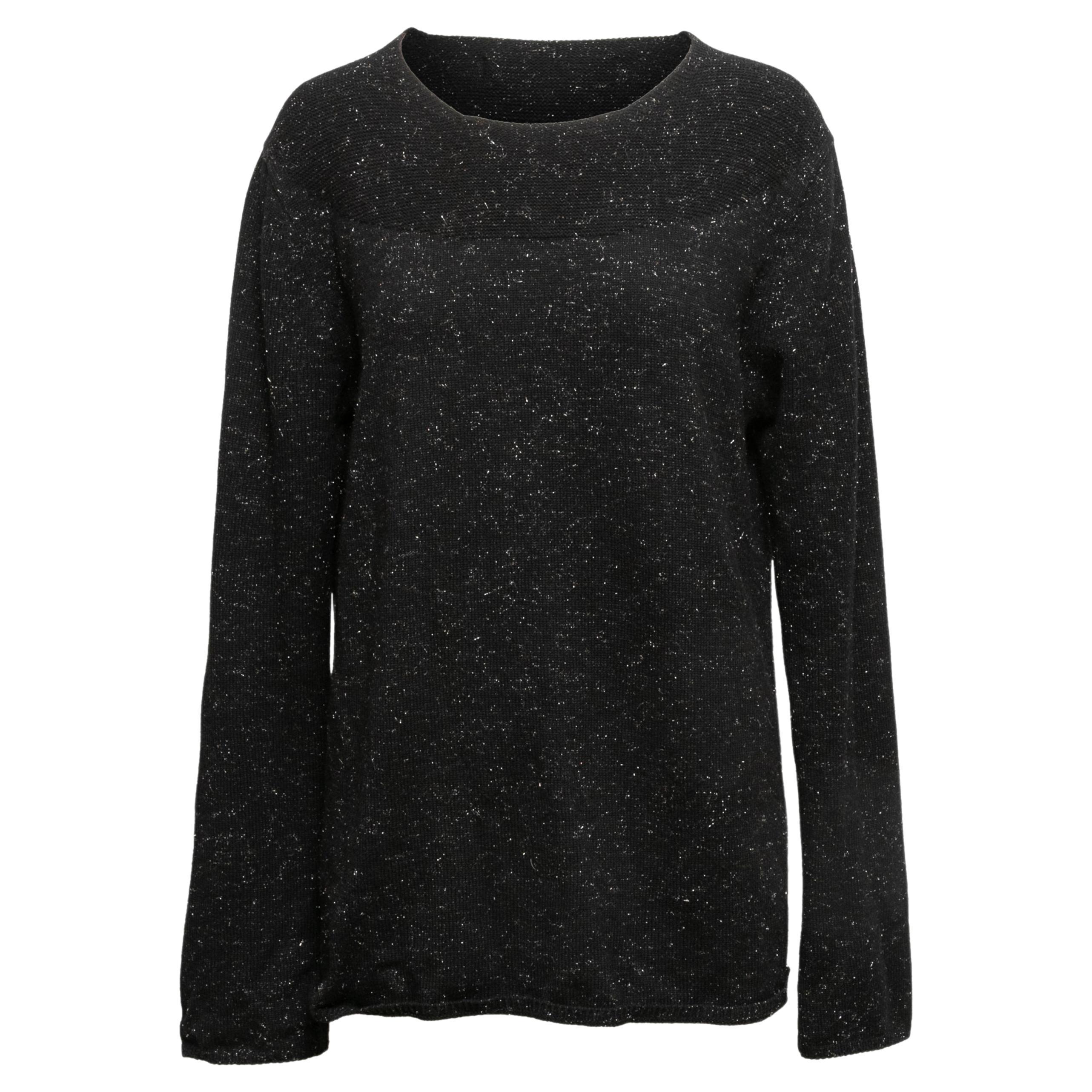 Schwarzer Comme Des Garcons Homme Plus Herbst/Winter 2014 Pullover aus Wollmischung in Schwarz Größe US M im Angebot
