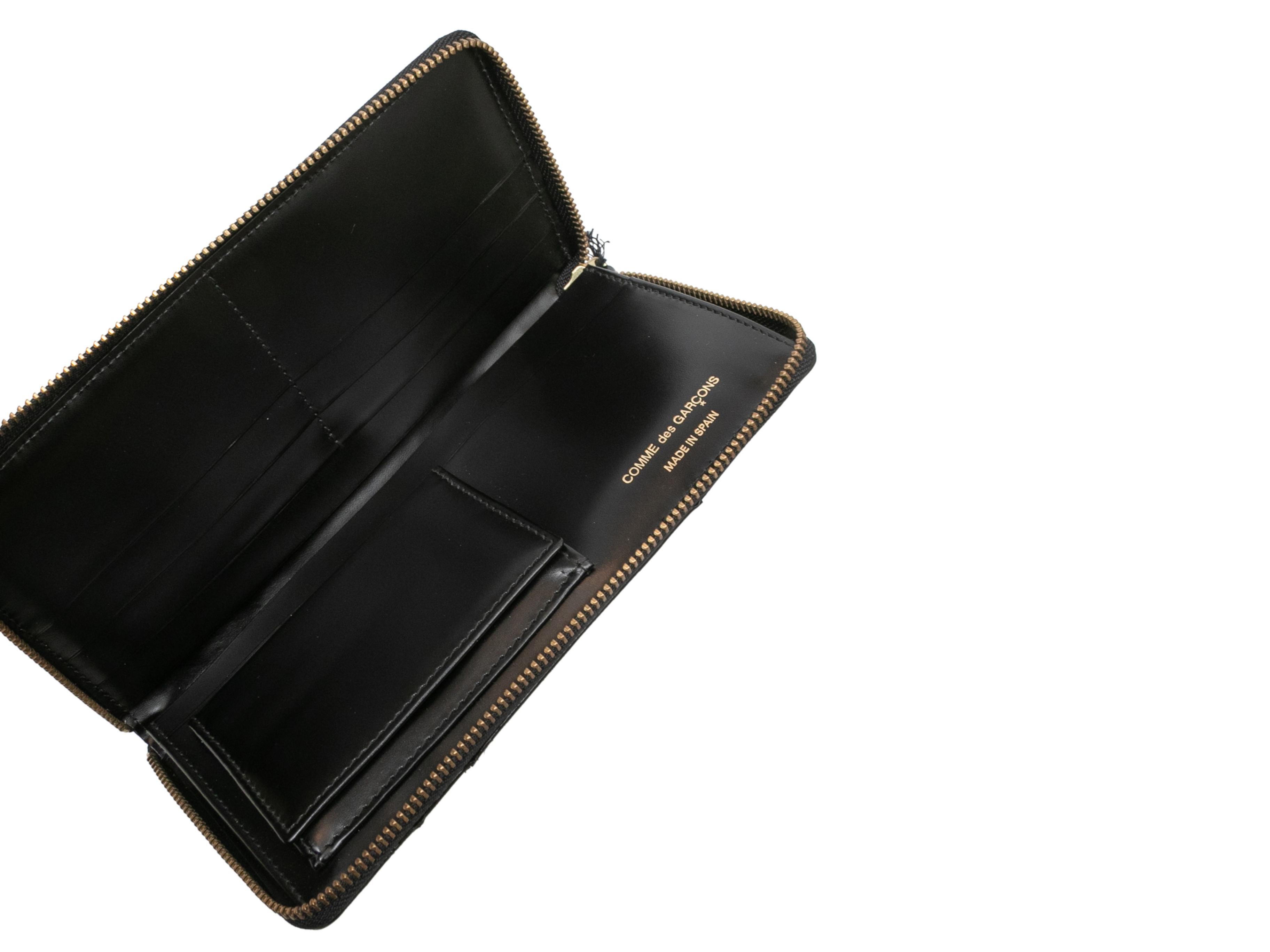 Black Comme Des Garcons Leather Continental Wallet In Good Condition For Sale In New York, NY