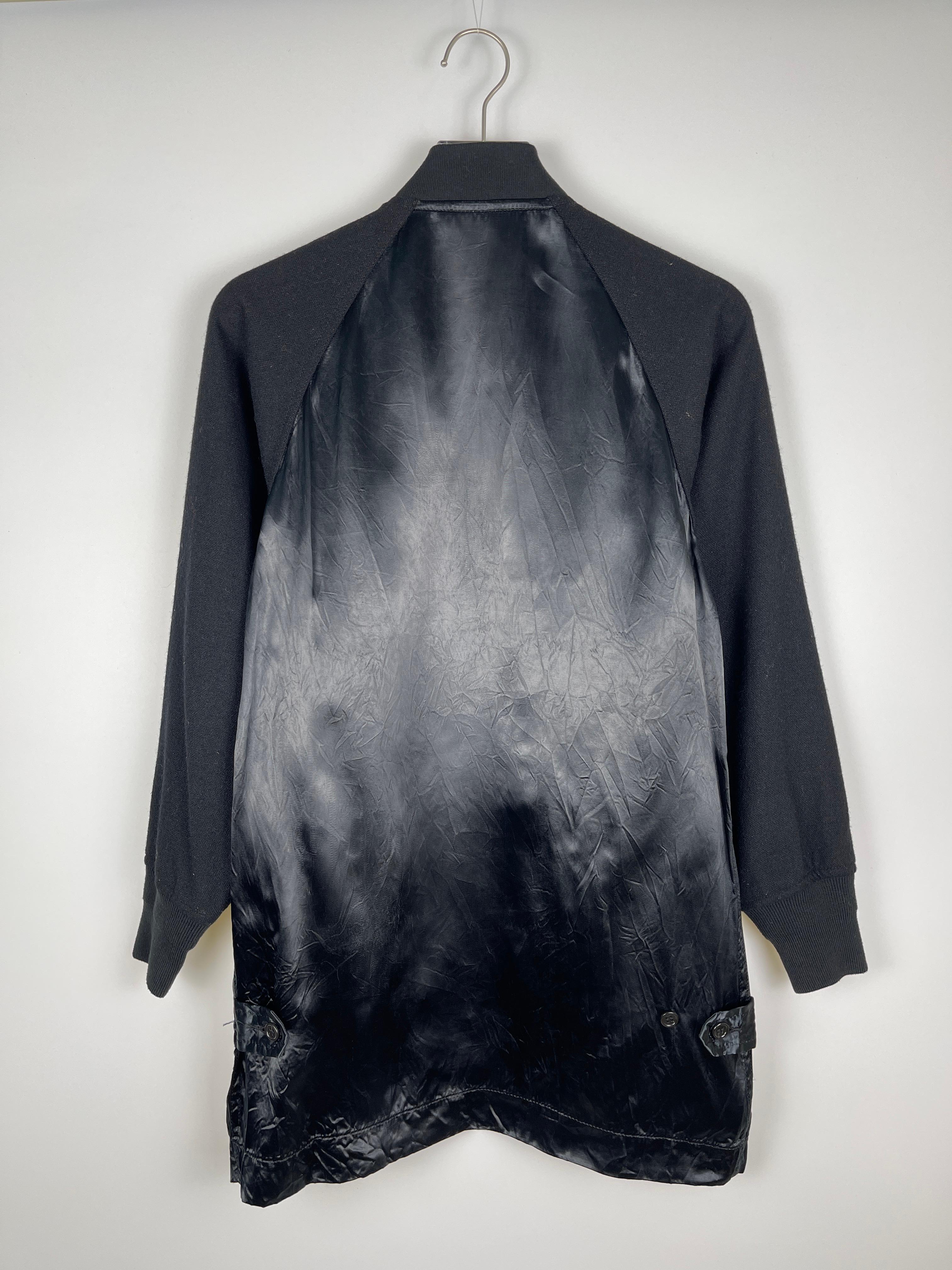 Black Comme des Garcons Long Bomber Coat In Good Condition For Sale In Tương Mai Ward, Hoang Mai District