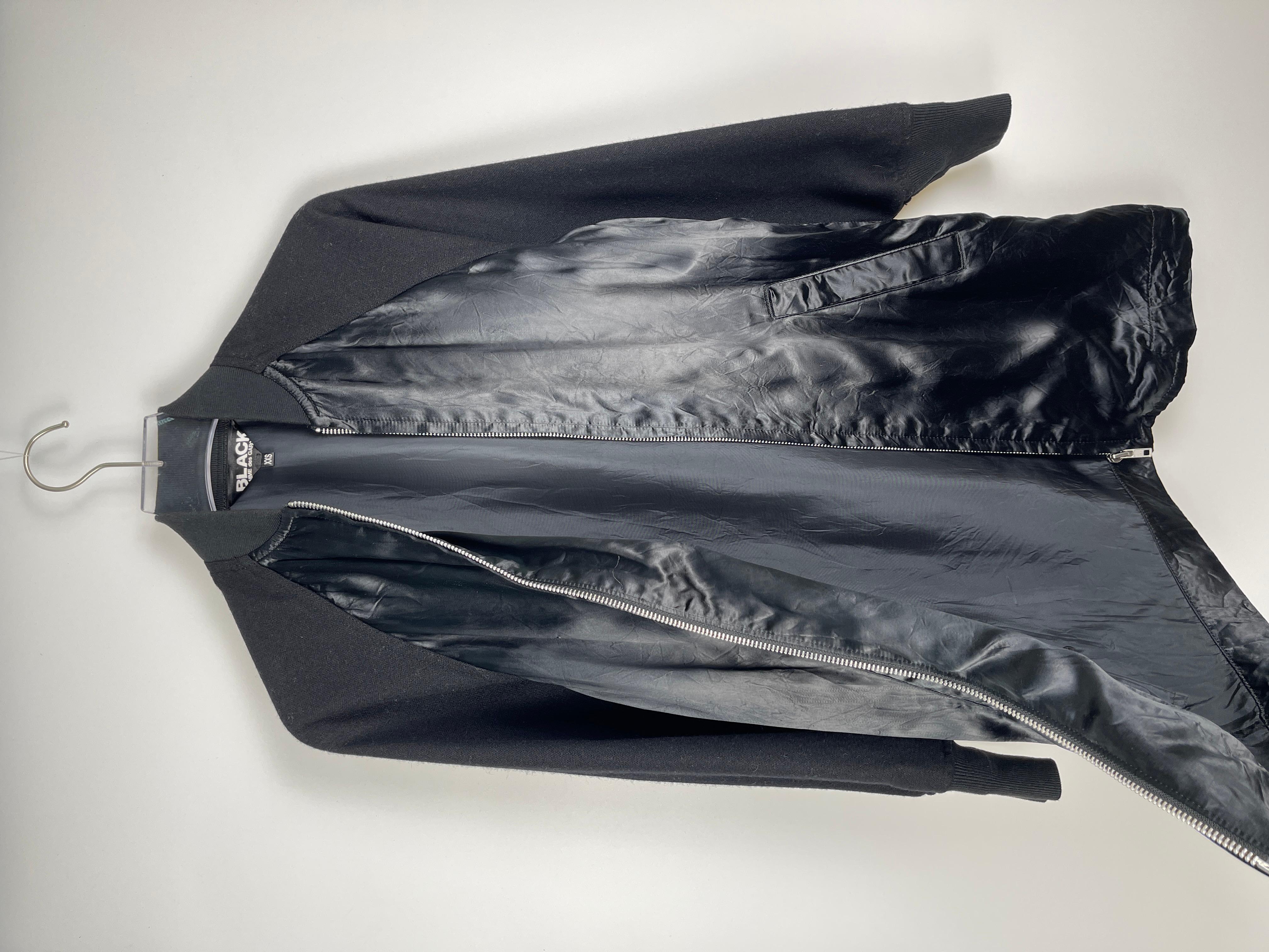 Black Comme des Garcons Long Bomber Coat For Sale 5