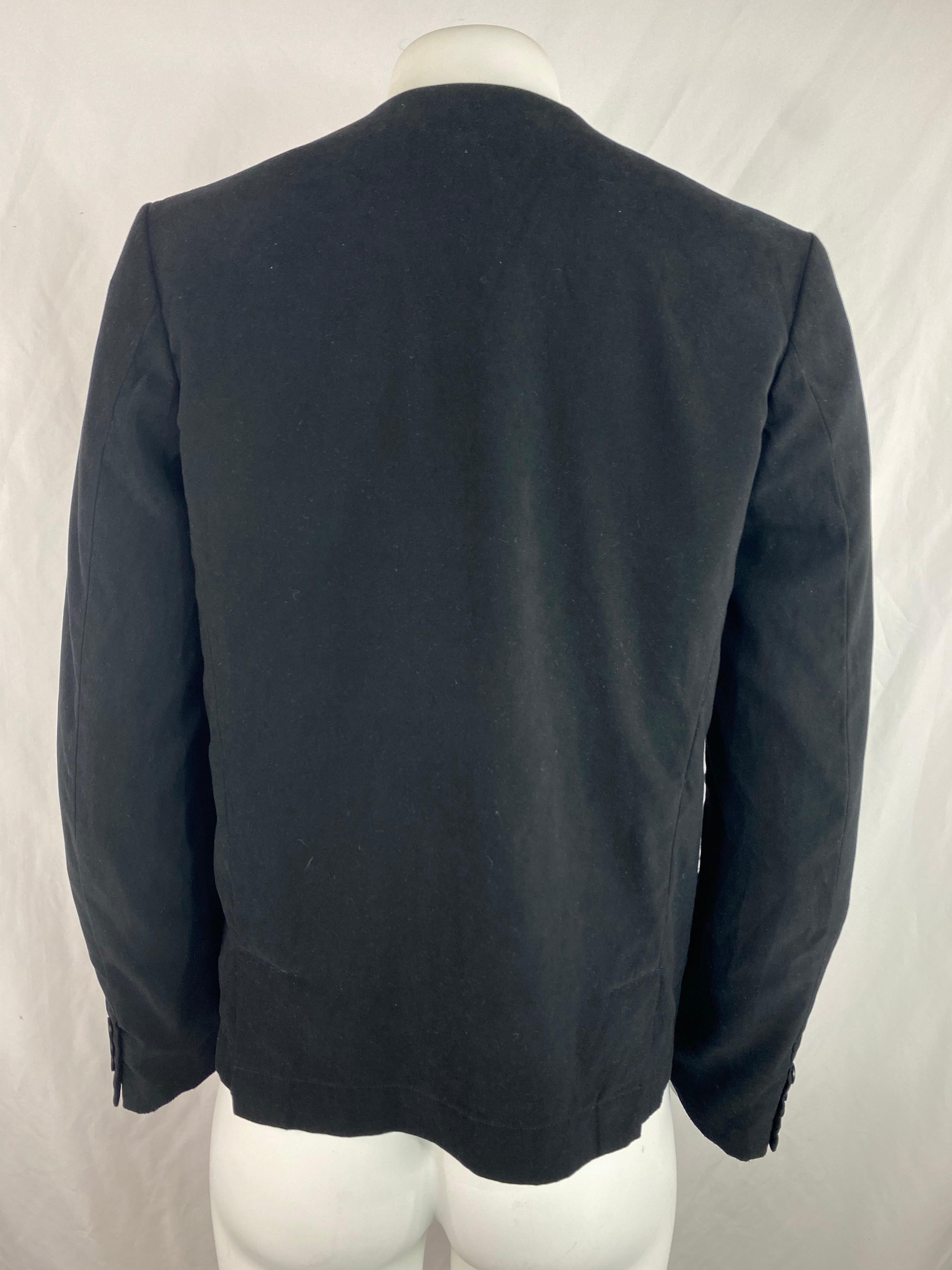 Black Comme des Garçons Velvet Blazer Jacket, Szie XS In Excellent Condition For Sale In Beverly Hills, CA