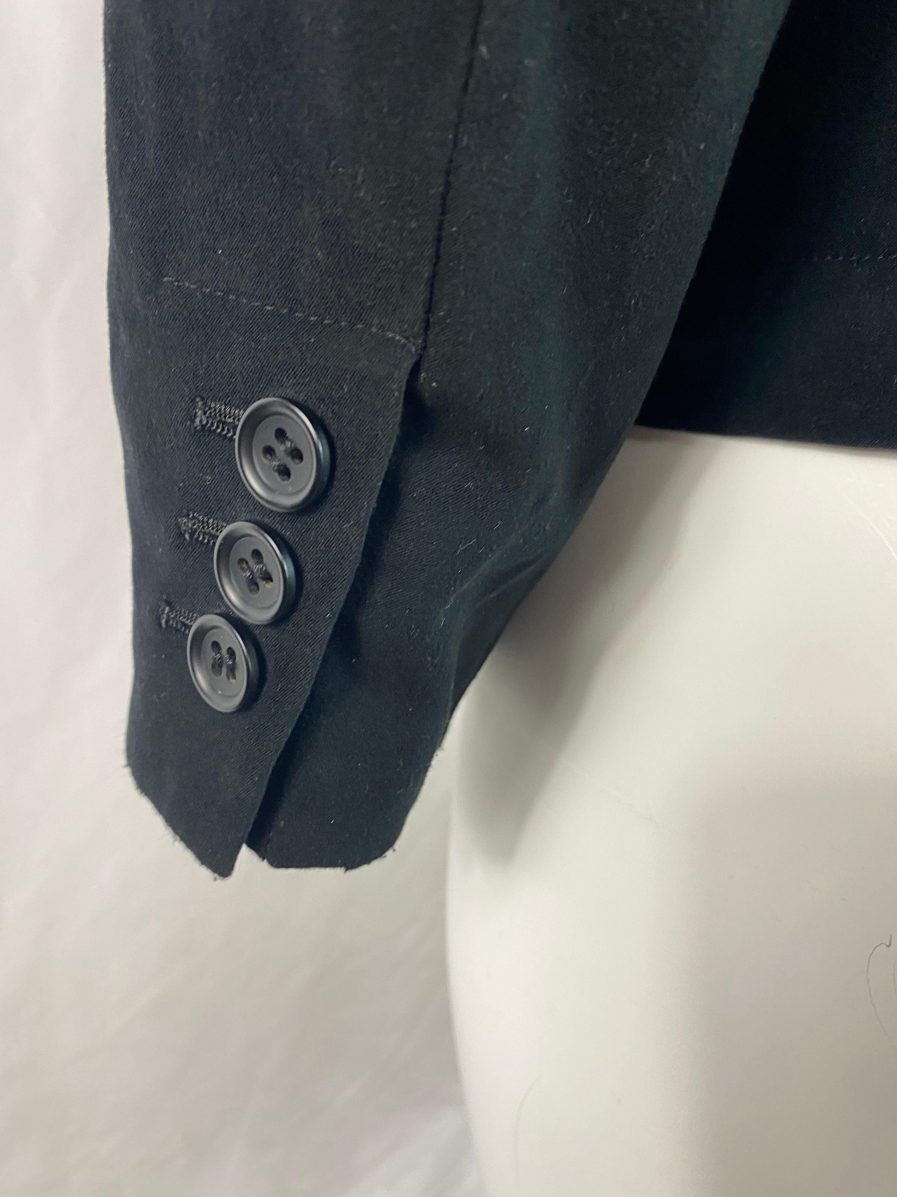 Women's or Men's Black Comme des Garçons Velvet Blazer Jacket, Szie XS For Sale