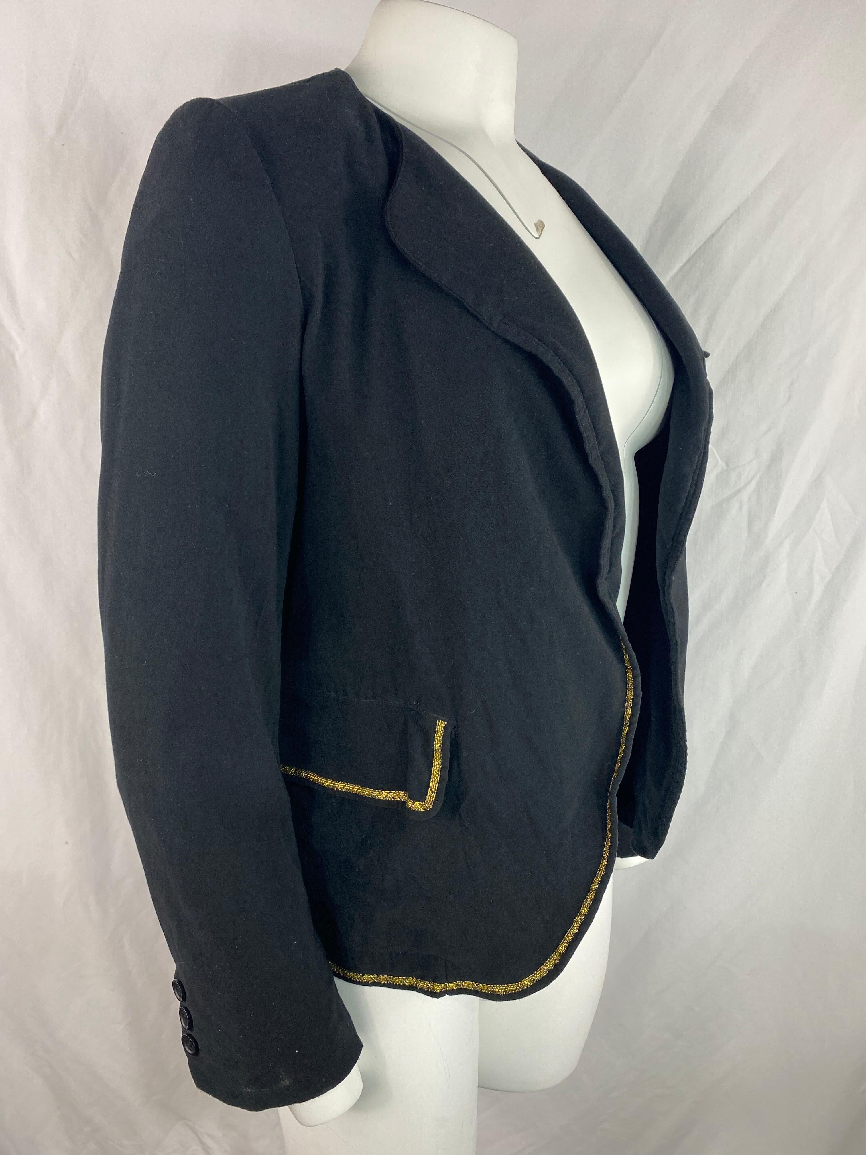 Black Comme des Garçons Velvet Blazer Jacket, Szie XS For Sale 2