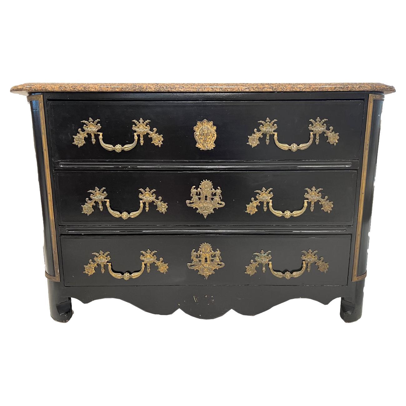 Black Commode with Marble Top