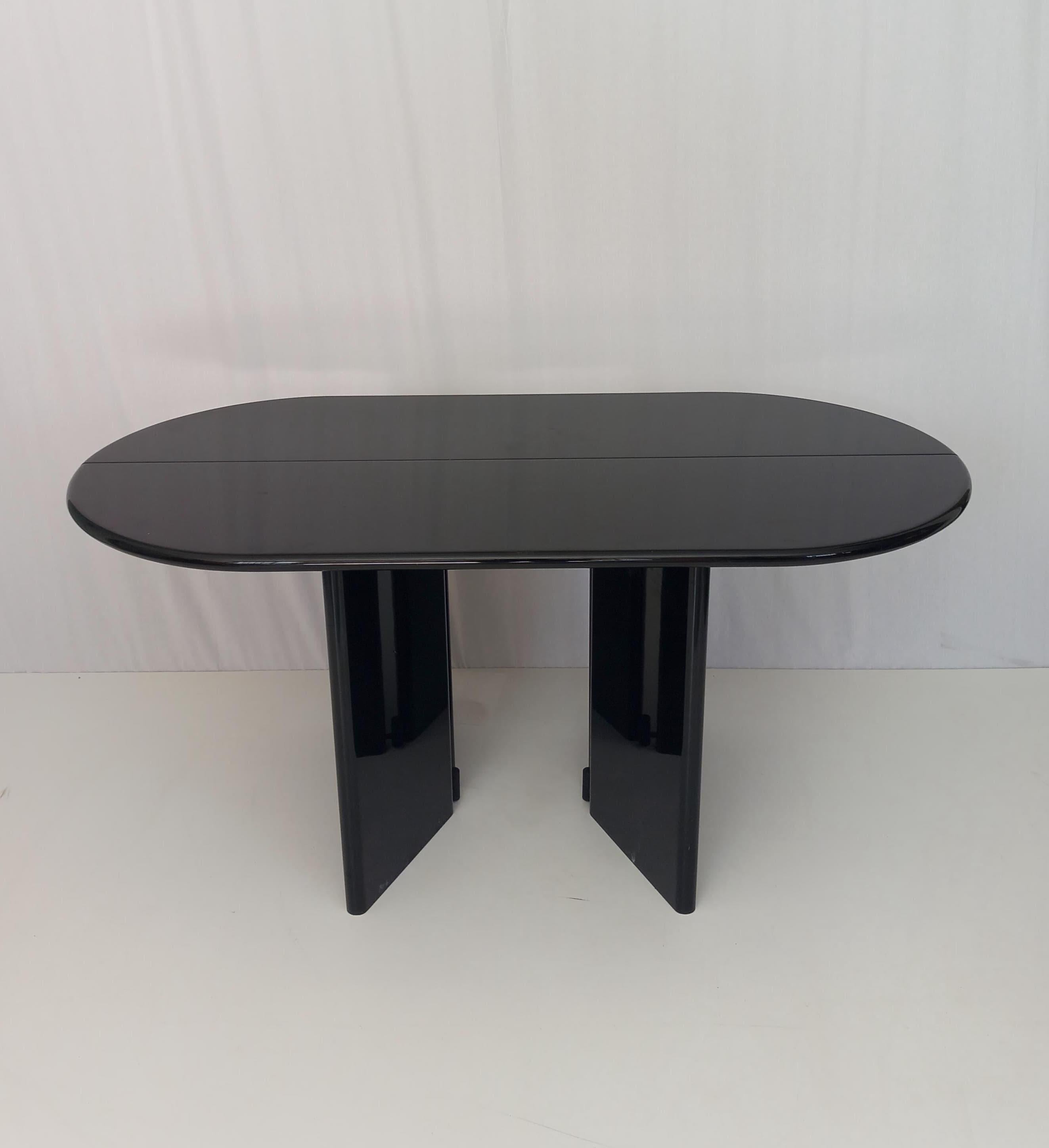Italian Black Console Table model Antella, 70s For Sale