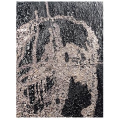 Noir Contemporary  Peinture abstraite, étain fondu et goudron