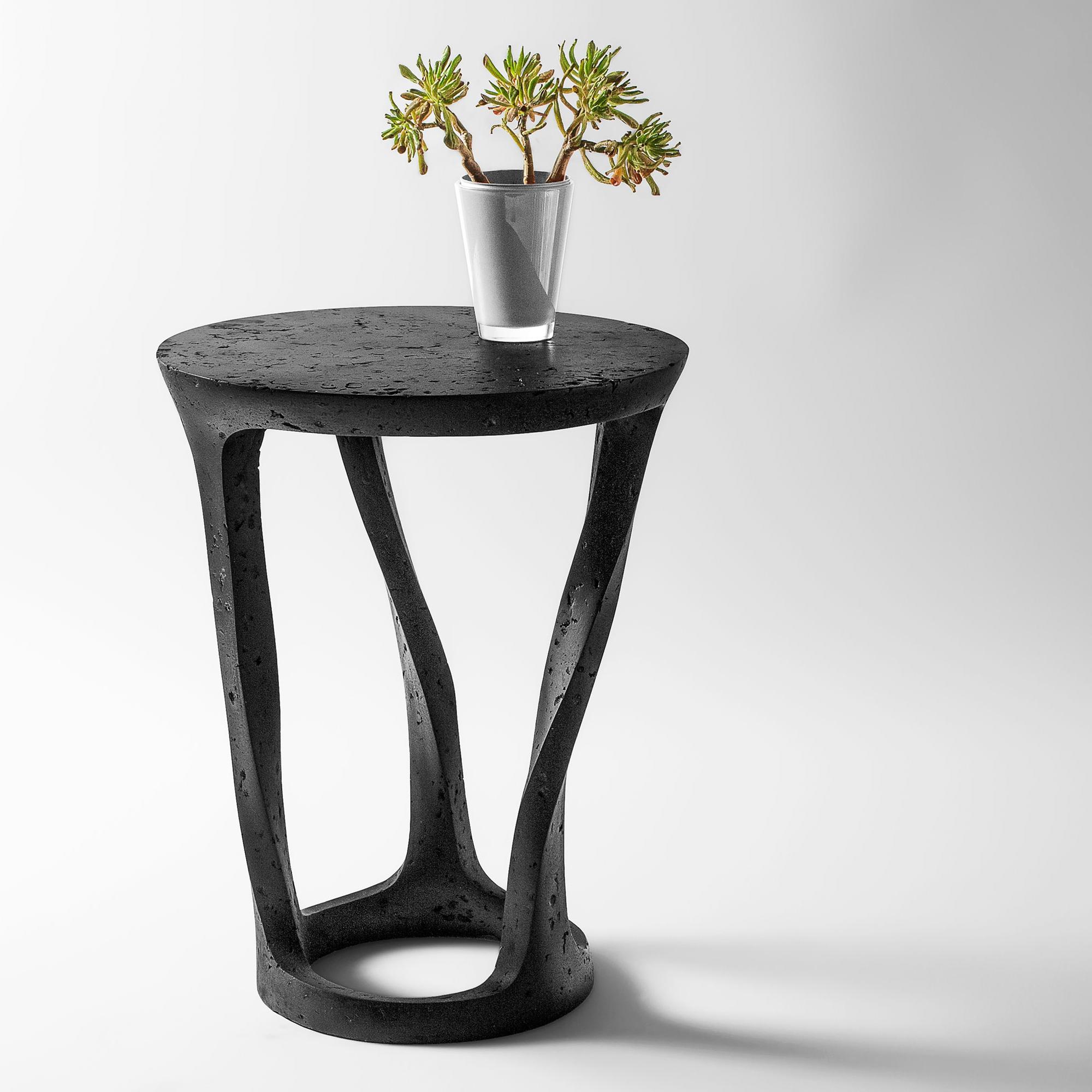Lithuanian Black contemporary side table, interior accent by Donatas Žukauskas For Sale