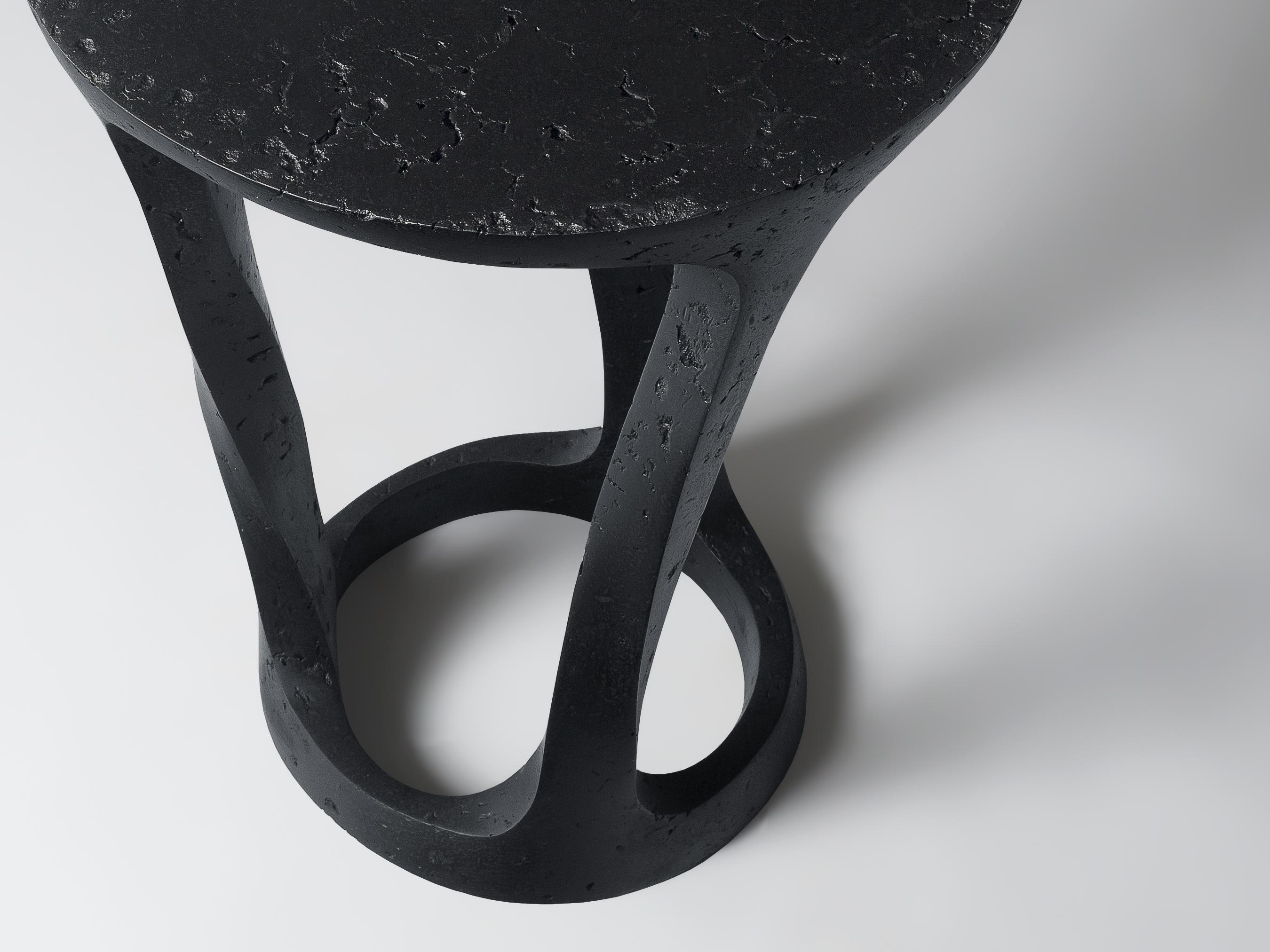 Hand-Crafted Black contemporary side table, interior accent by Donatas Žukauskas For Sale