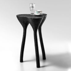 Live Edge Black Side Table, Rustic Modern Nightstand, Accent Furniture