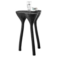 Live Edge Black Side Table, Rustic Modern Nightstand, Accent Furniture