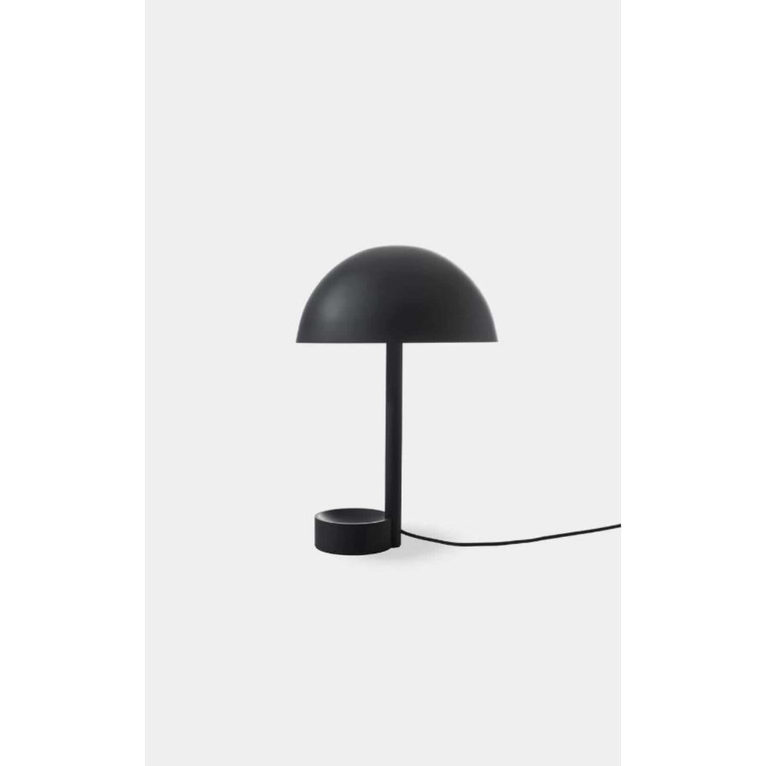 Black Copa Table Lamp by Wentz
Dimensions: D 30 x W 30 x H 45 cm
Materials: Aluminum.


WEIGHT: 2,1kg / 4,6 lbs
Colors: Black, White, Sand, Leaf Green.
LIGHT SOURCE: 150lm. 2700K. 90 CRI.
DIMMING No. Consult-us for dimming systems.
VOLTAGE: