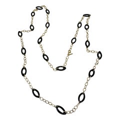 Collier de Corail noir en or 14 carats Collier à maillons en chaîne de 36 pouces