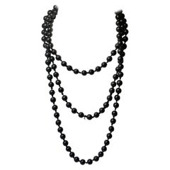 Black Coral Bead Necklace Beads