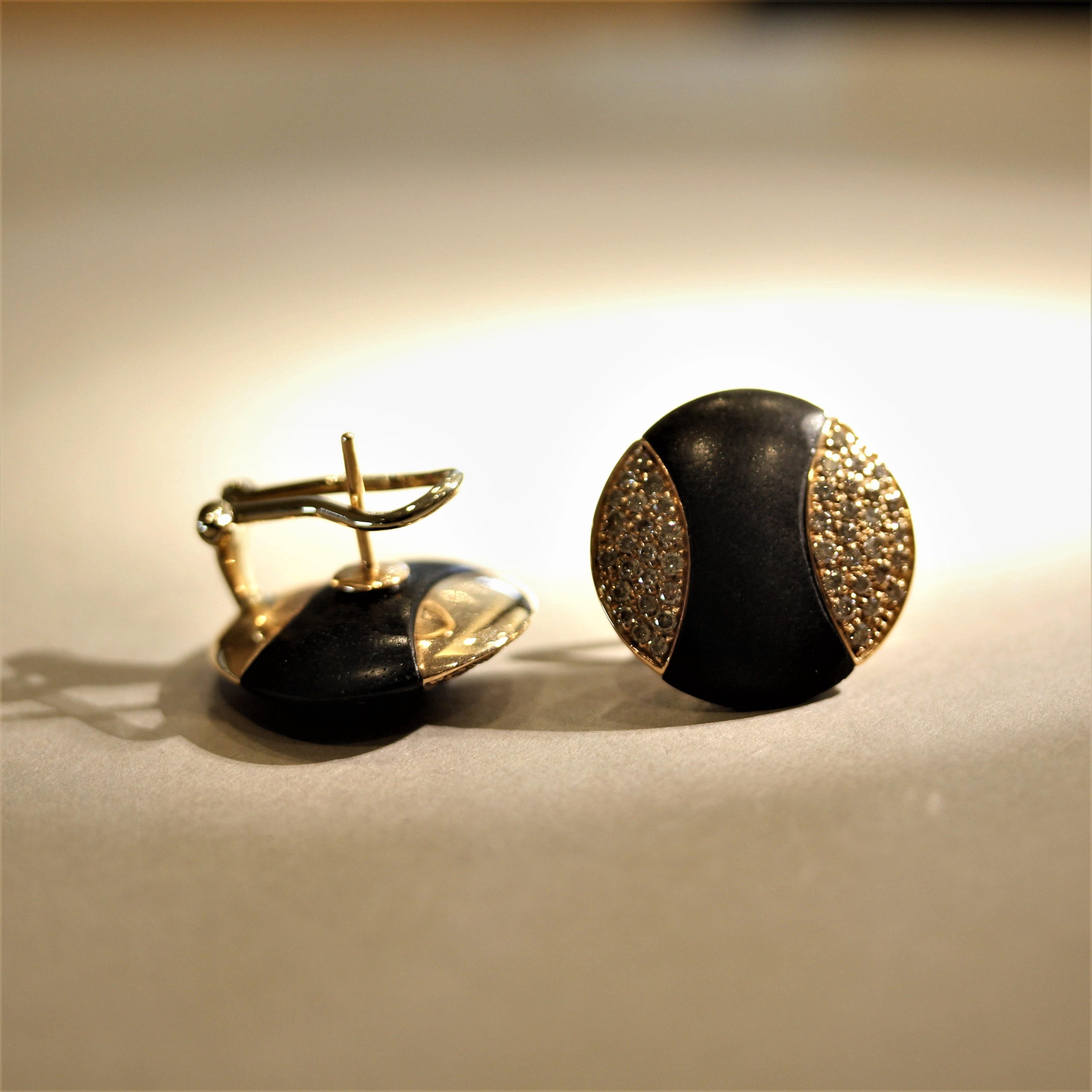 black button earrings